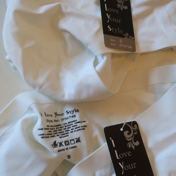 NWT WOMENS 2PC I LOVE YOUR STYLE WHITE BIKINI BRIEF PANTIES SZ S - Picture 5 of 5